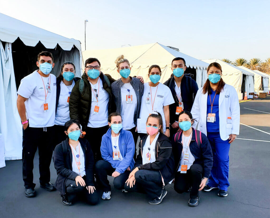 CSUF Nursing Students POD Group outside of COVID Vaccination Site