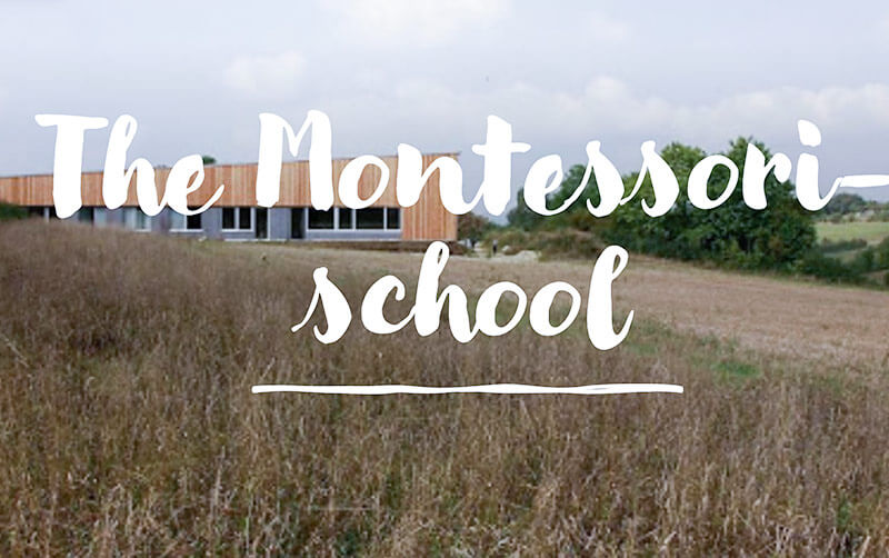 Montessori School Text over photo
