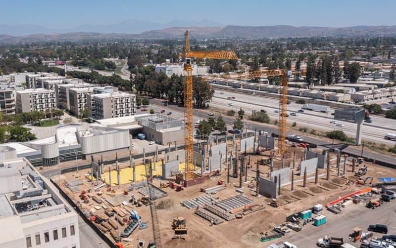 Housing Construction site aerial view