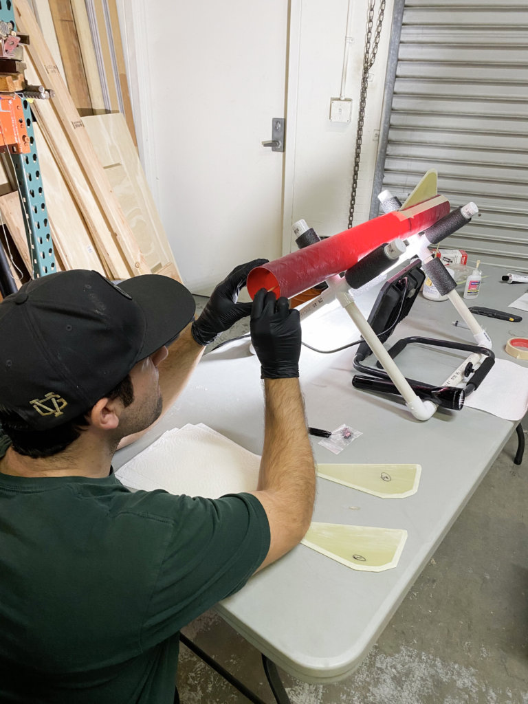 Zack working on his L2 Certification Rocket