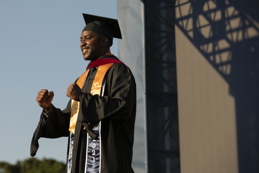 Graduate celebrating