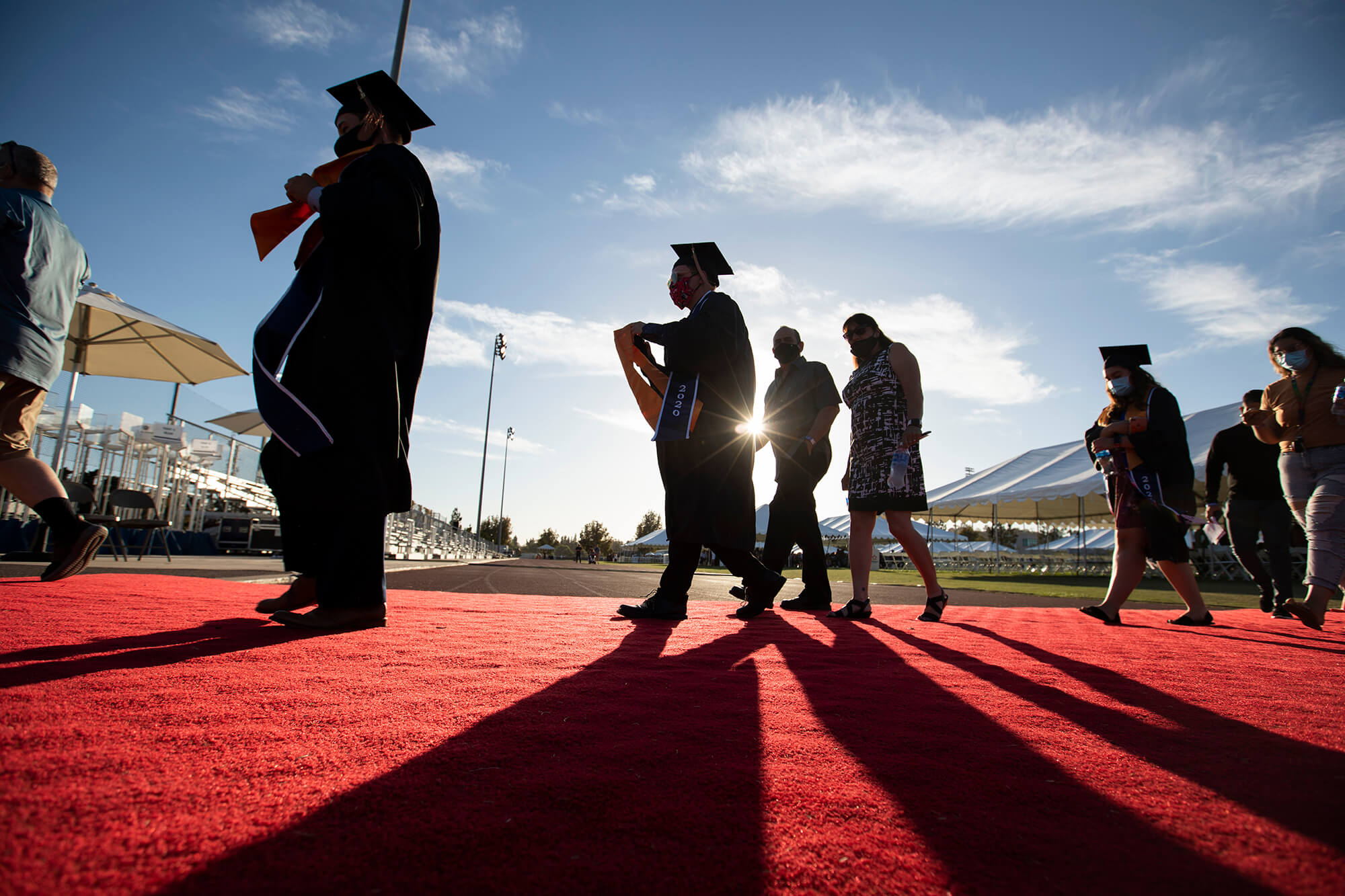 Graduating students in regalia