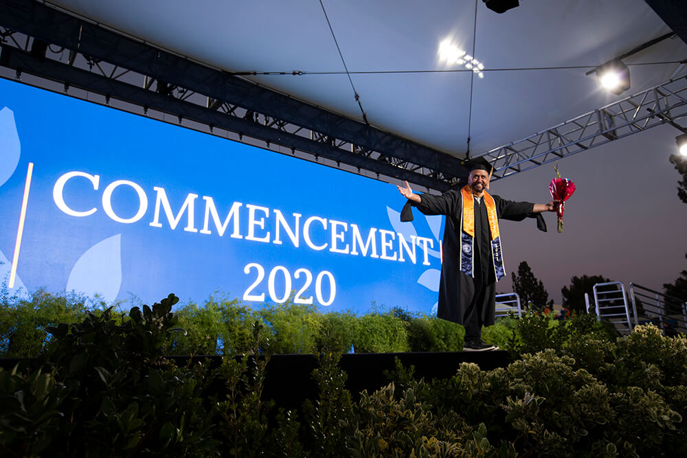 graduate on stage