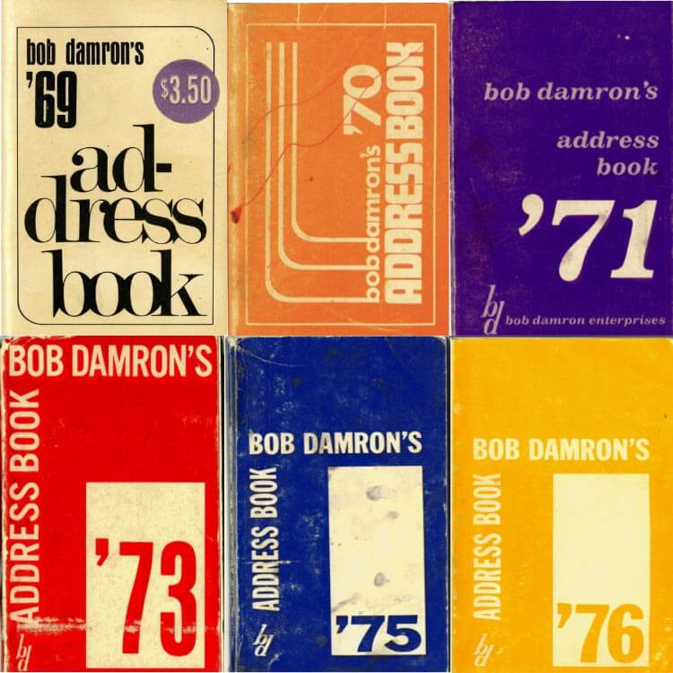 Covers from Damron’s Address Book