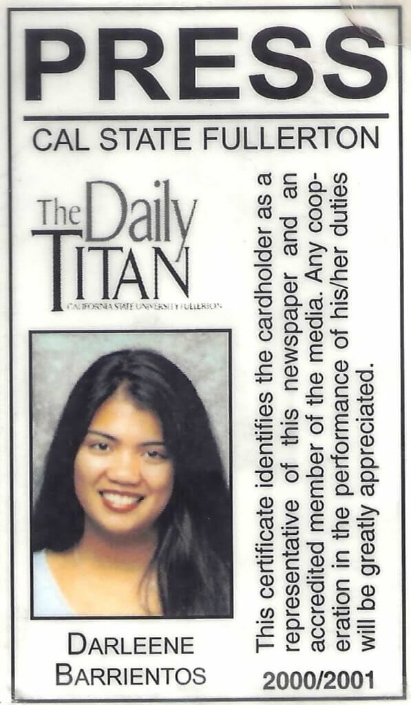 Darleene Barrientos Daily Titan Press Pass