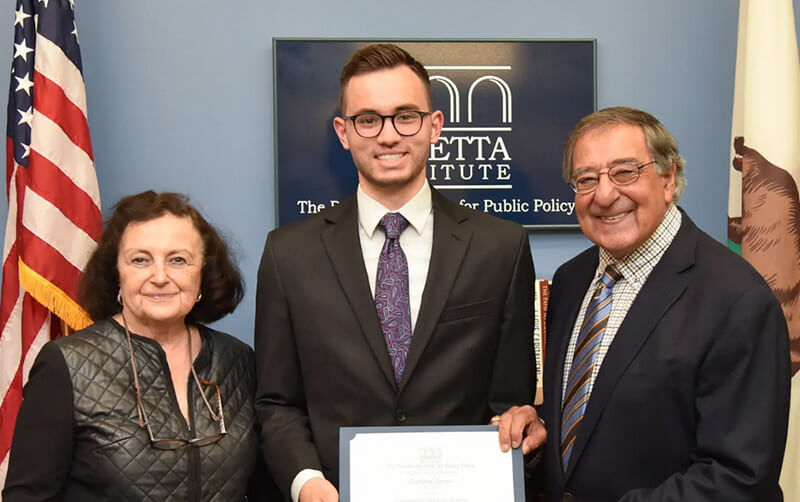 Zachary Zirzow with Leon Panetta