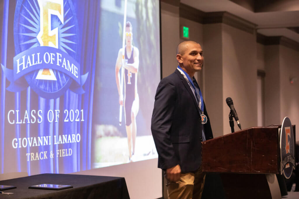 Giovanni Lanaro stands at podium