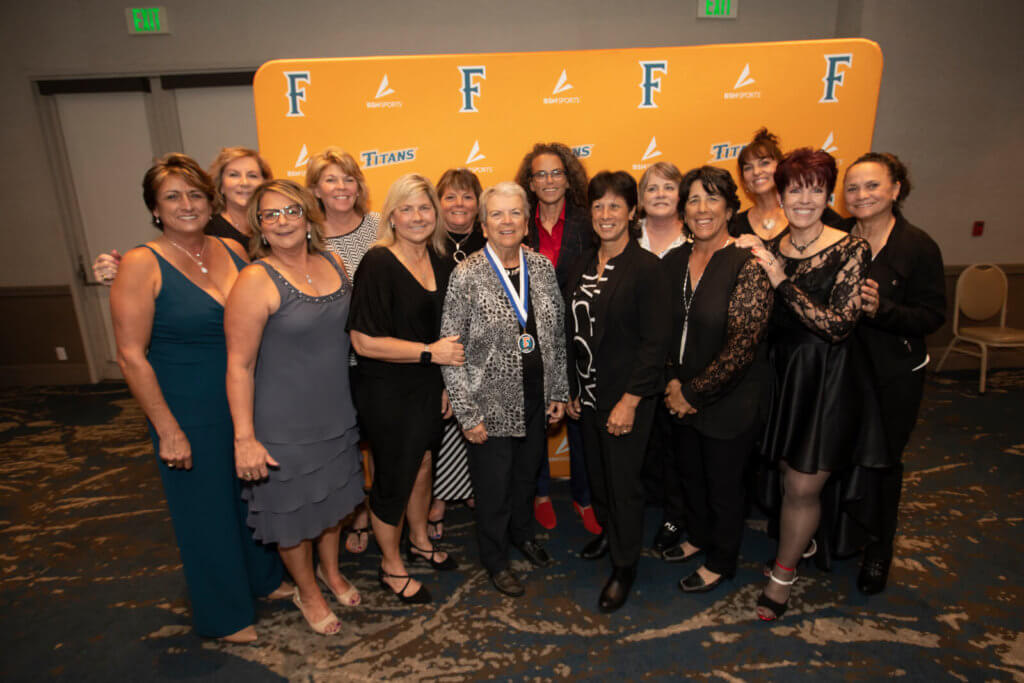 Group of women pose for photo