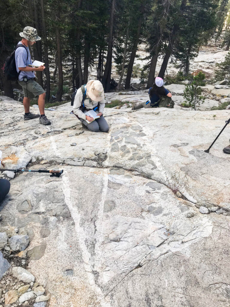 Students mapping geology