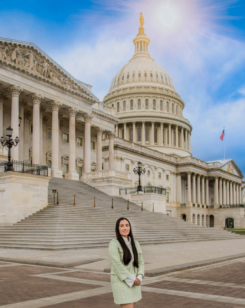 Sama Nafea in front of Capitol