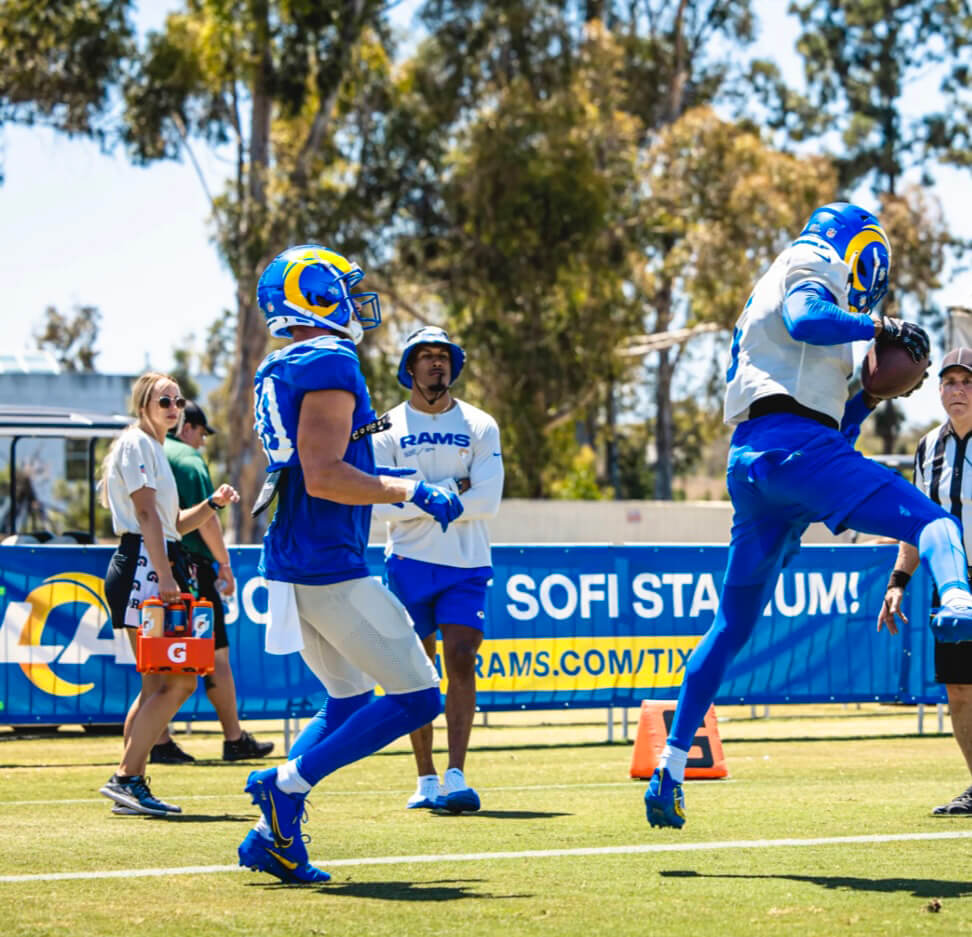 Lane Fishburn working with LA Rams Football Team