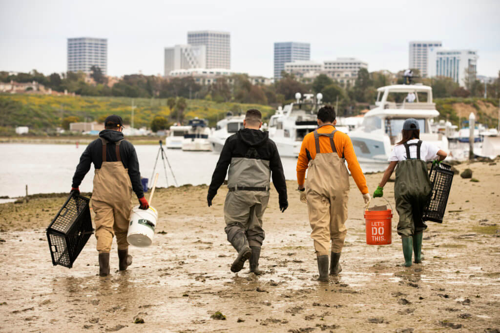 Oyster Restoration research team in Newport Beach
