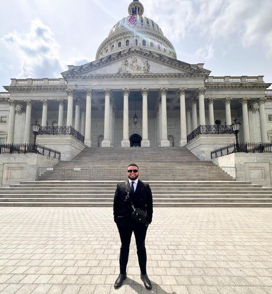 Brandon Quintana in front of US Capitol