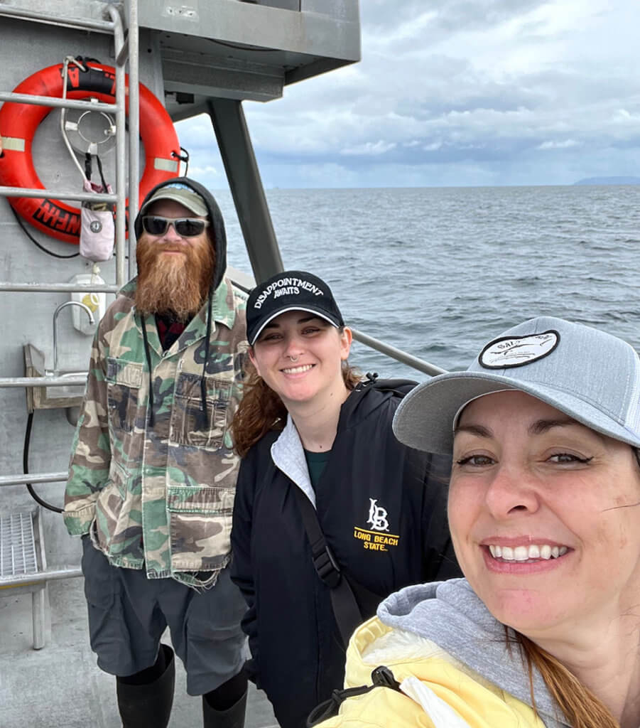  Biological science faculty members Misty Paig-Tran and Ryan Walter are mentors to student Ryan Le, who is conducting shark research.