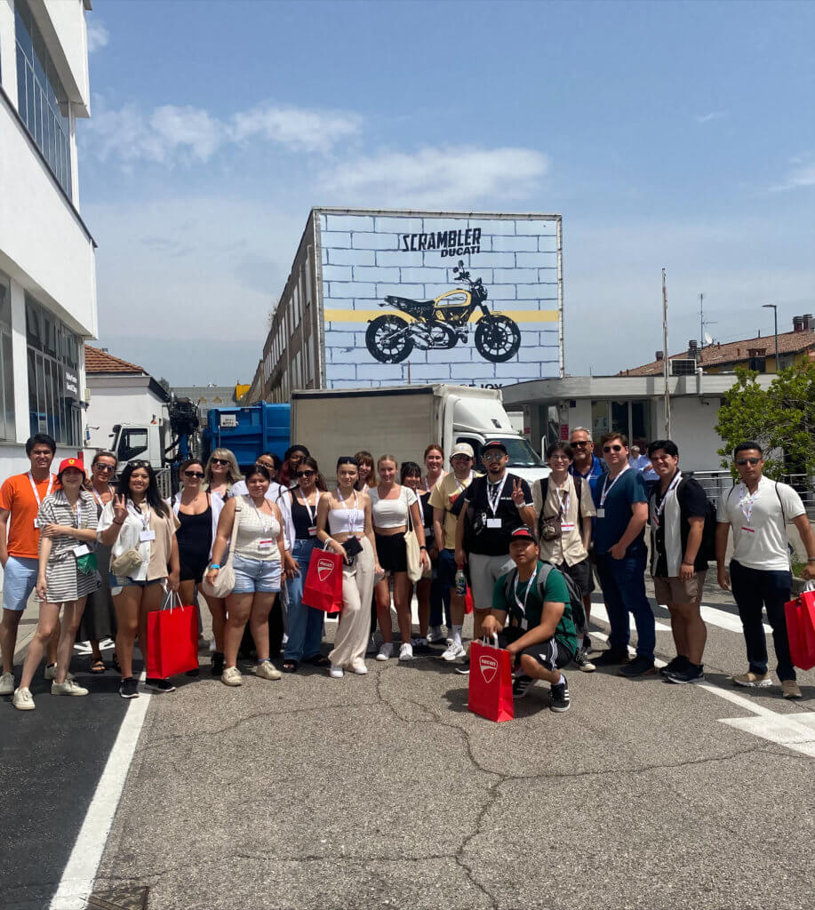 CSUF Study Abroad students at Ducati
