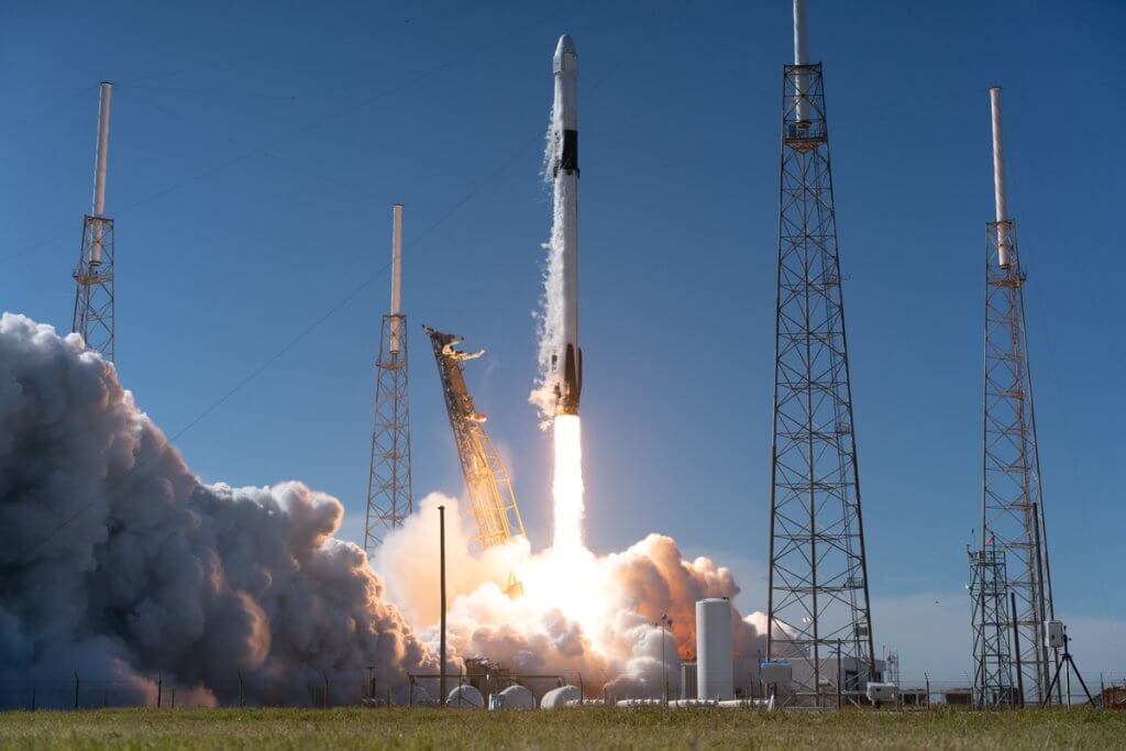 A rocket launches from launchpad. (Courtesy of Adobe Stock/Ryan Chylinski)