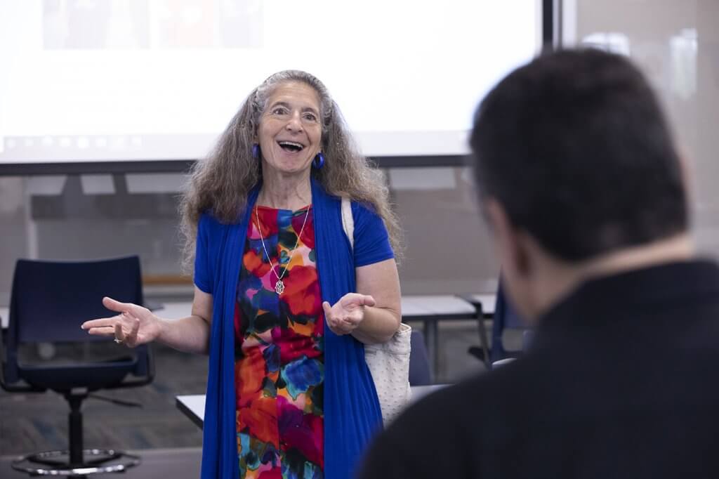 Disney Expert Andi Stein teaches in a classroom