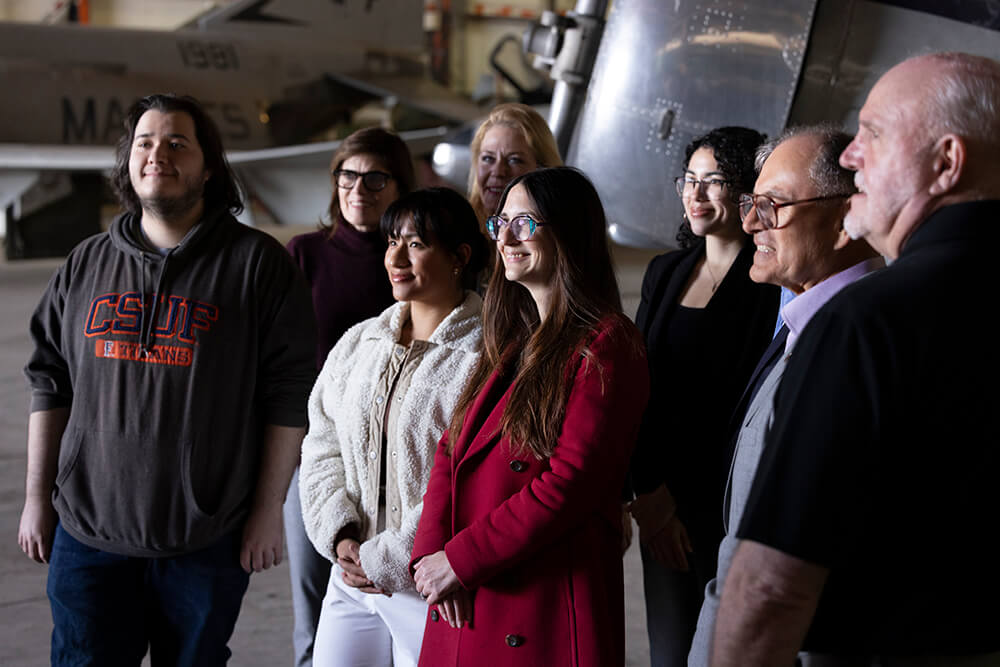 Humanities and Social Sciences Dean Jessica Stern with group