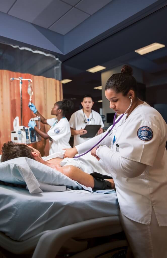 Students training in the Nursing Simulation Center