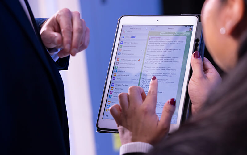 Carlos Yebra López and Michelle Ramirez Interfacing with chatbot named “Estreya Perez to preserve Ladino by using supercomputing and data tools