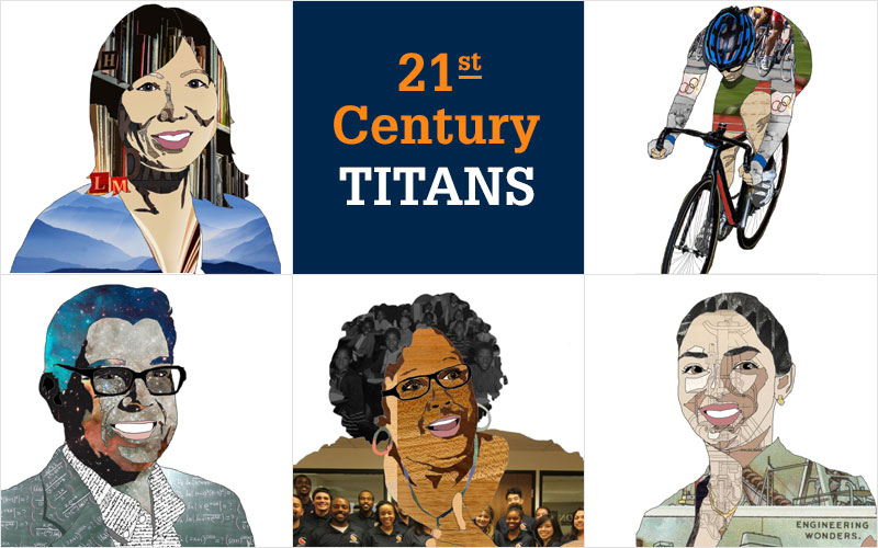 Collage of five CSUF faculty members