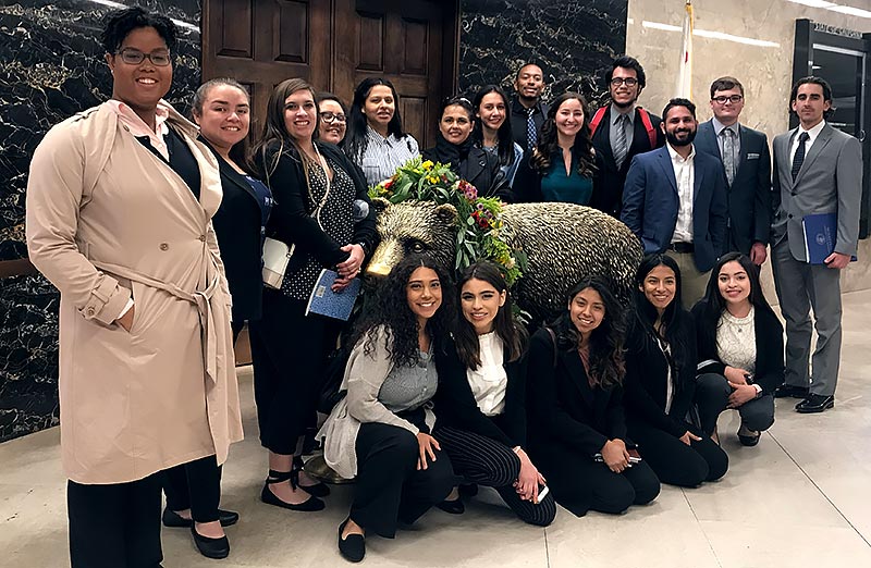 Students at the state capitol