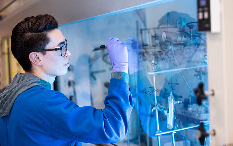 Alex Ku working in his Research Laboratory