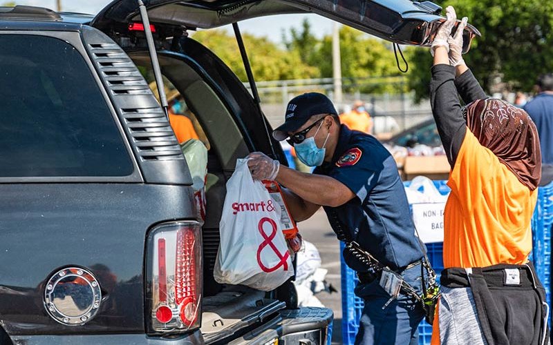 Anaheim food bank pop up food distribution.