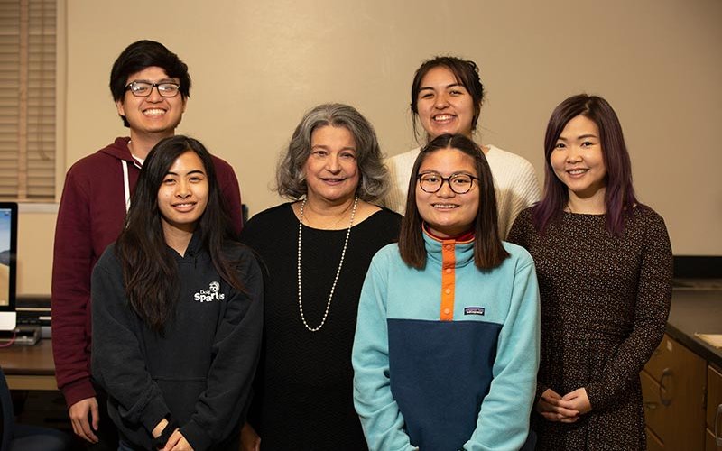 Barbara Gonzalez with students