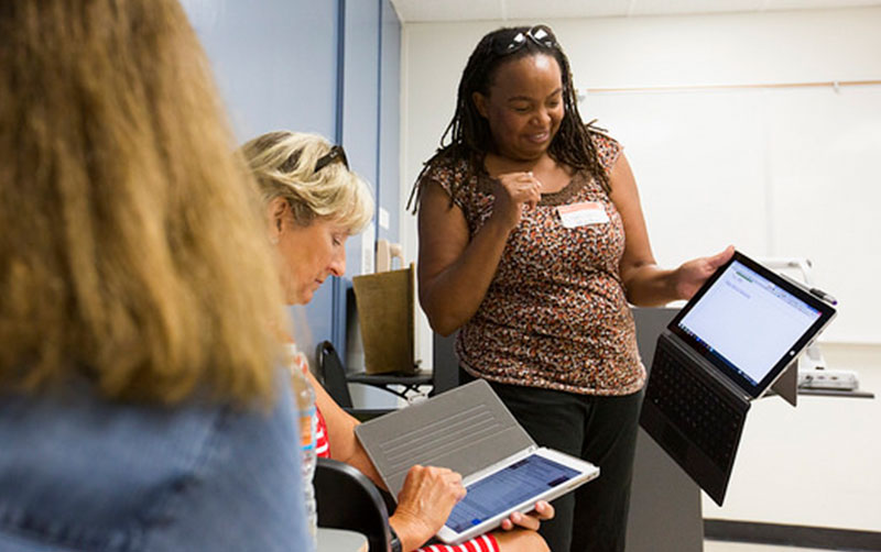 Teacher with iPad