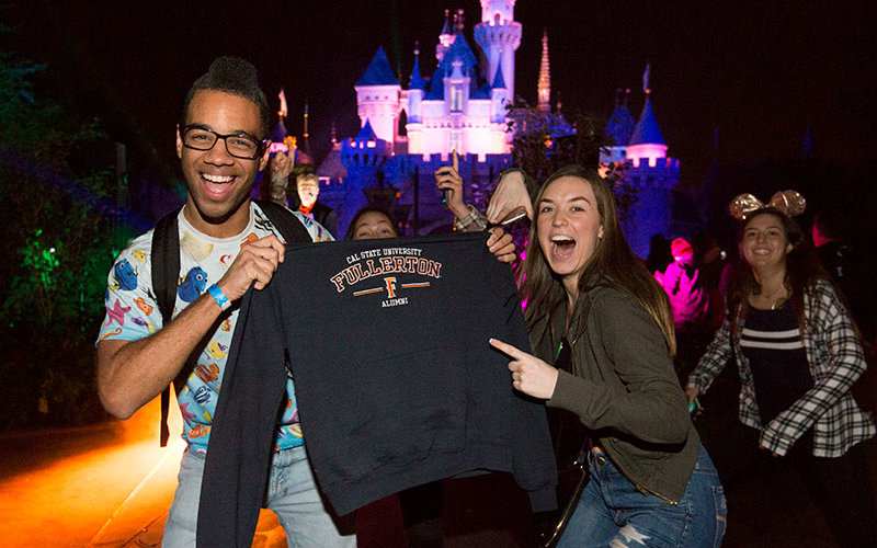 Students and Alumni at CSUF Disneyland Night