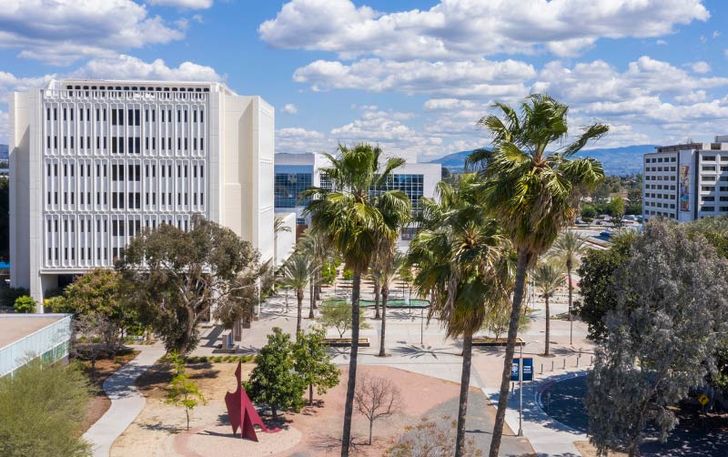 Aerial view of Cal State Fullerton