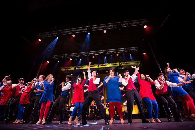 Students performing on stage during Concert Under the Stars.