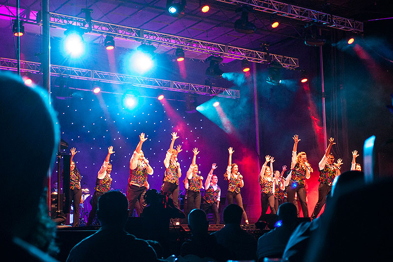 Attendees watch student performers at Concert Under the Stars