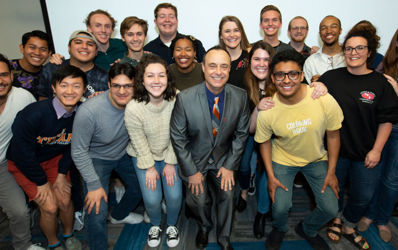 Christopher Peterson with his Students.