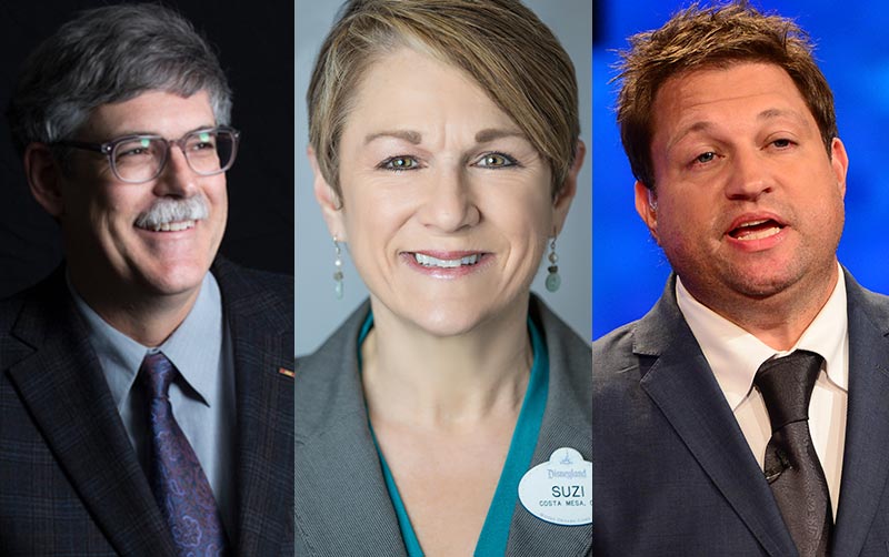 Faces of a man, Walt Baranger, a woman, Suzi Brown, and a man, Marc Stein.
