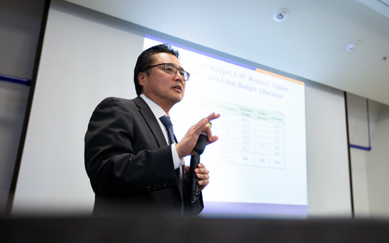 Danny Kim delivers the Fiscal State of the University.