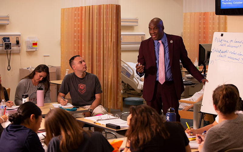 Austin Nation leads his nursing class.
