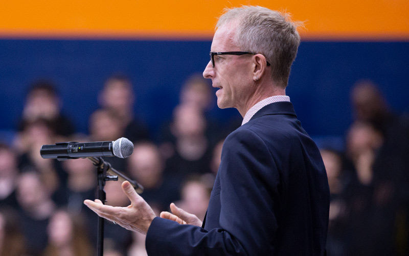 Matt Englar Carlson giving lecture
