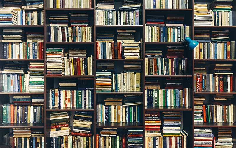 Books on shelves