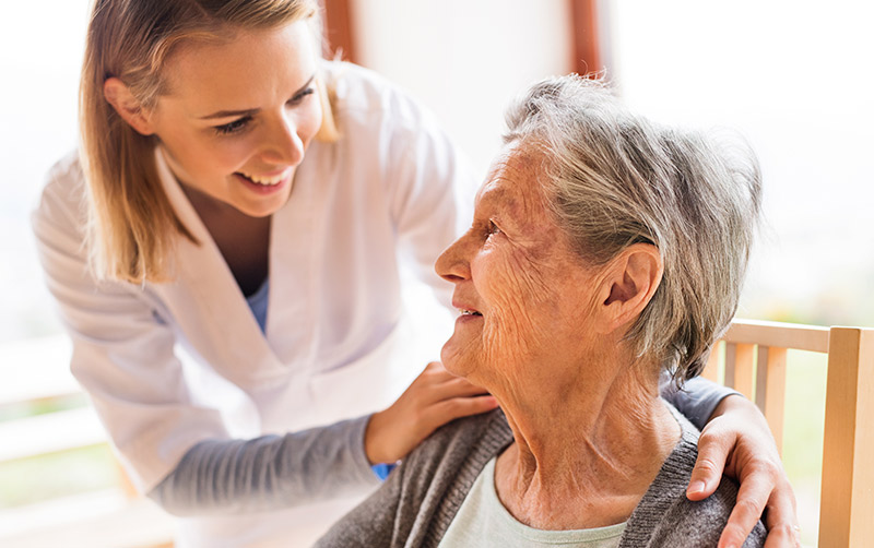 Elderly woman with Nurse