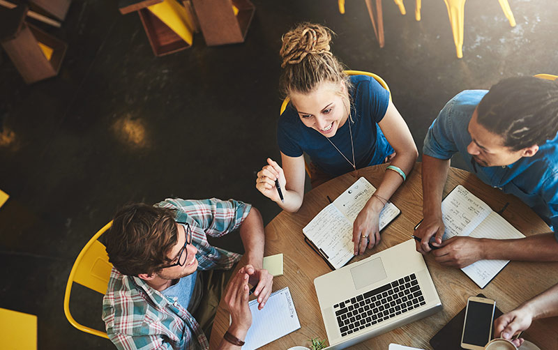 Group of Students Working