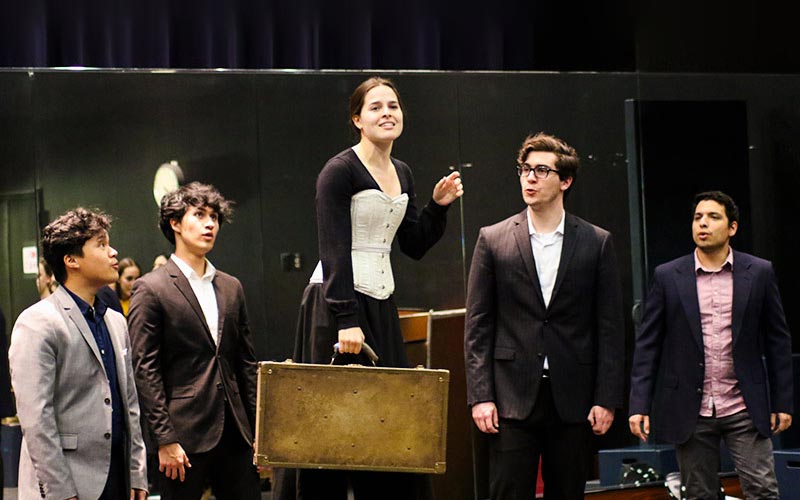 Cal State Fullerton Musical Theater Students prepare for Jane Eyre performence.