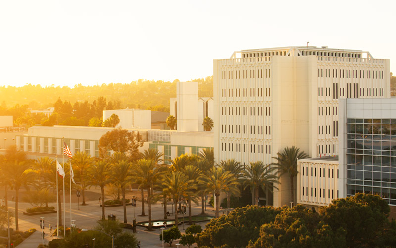 Langsdorf Hall at Sunset