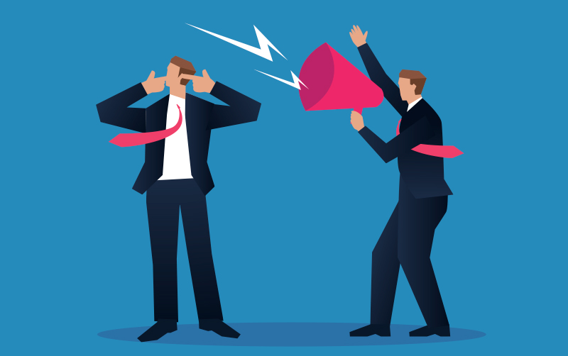 Illustraion of two people not listening