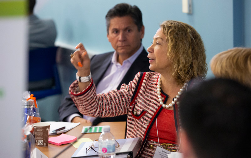 Mildred García discuess at a Gates Panel.