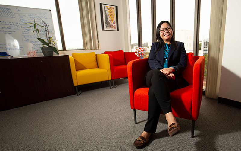 Natalie Tran in her office.