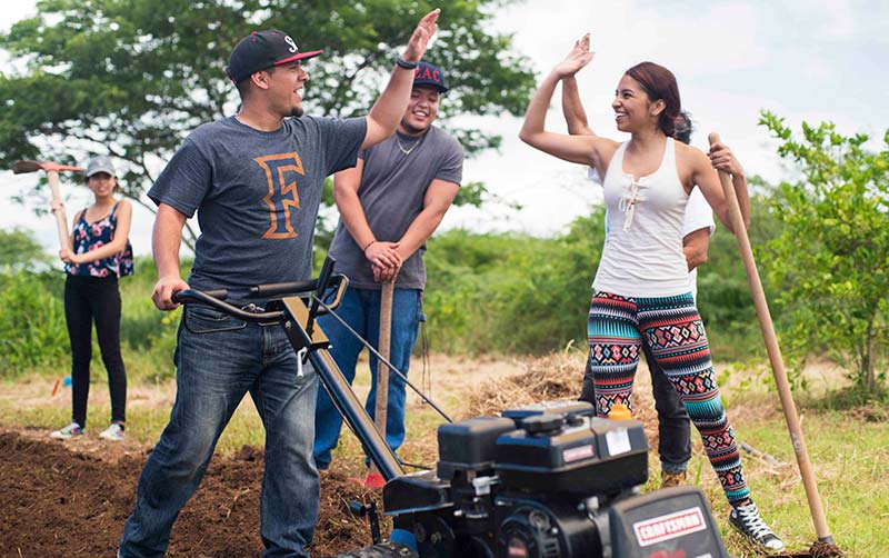 Study Abroad Students Farm
