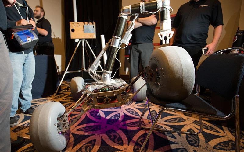 Prototype of Mars rover on display.