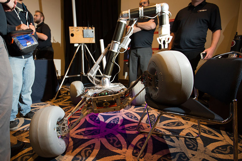 Prototype of Mars rover on display.